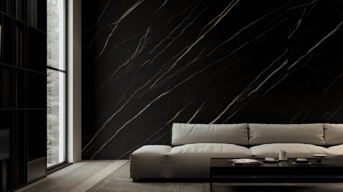 Панно из мрамора Nero Marquina